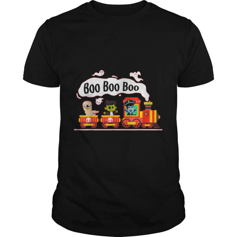 Train Halloween Boys Skeleton Zombie Scary Pumpkin Mummy T Shirt B0BB2R9GJS