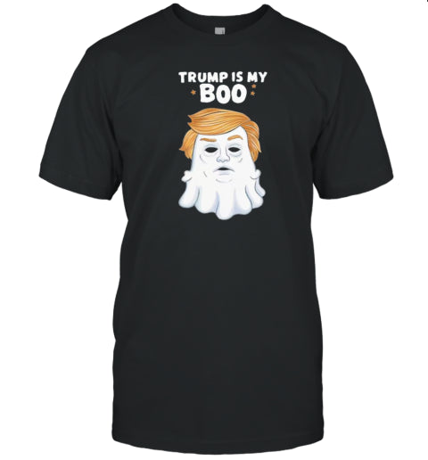 Trump Is My Boo 2024 Hair Funny Ghost Halloween T Shirt