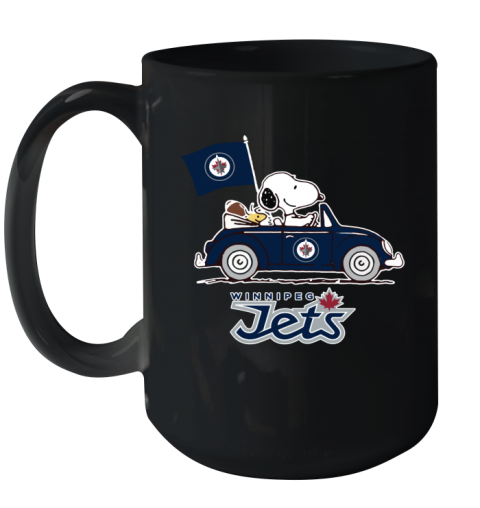 The Snoopy And Woodstock Ride The Winnipeg Jets Car Ceramic Mug 15Oz