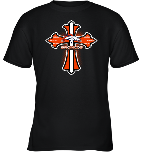 The Orange Crusader Cross Denver Broncos Youth T Shirt