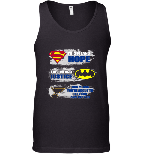 The Superman Batman Stlouis Blues Kick Your Ass Tank Top