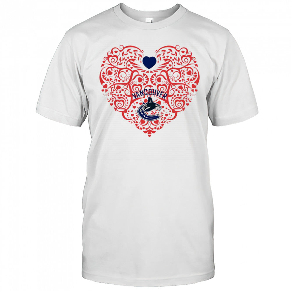 Vancouver Canucks Floral Pattern Heart logo shirt