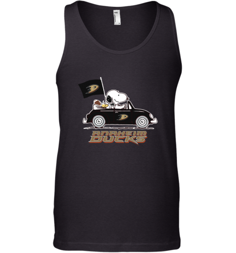 The Snoopy And Woodstock Ride The Aheim Ducks Car Tank Top