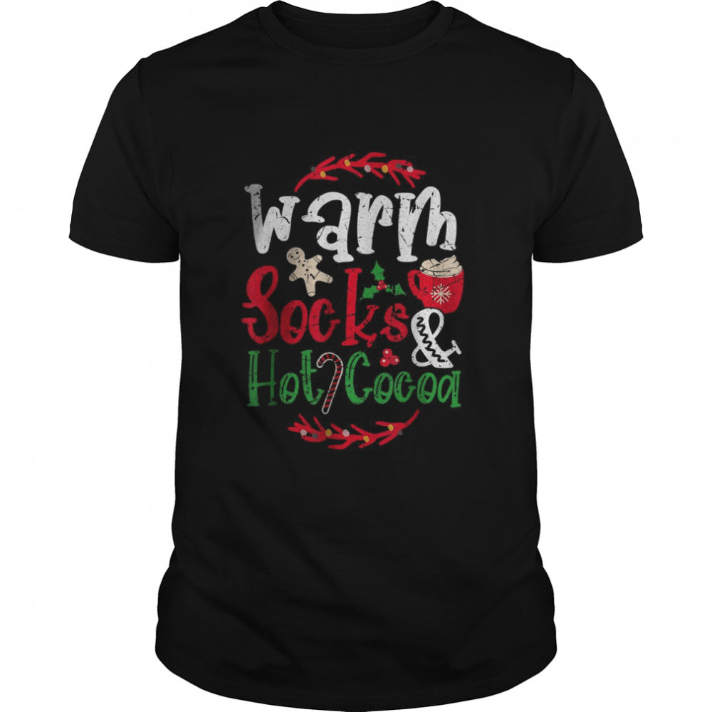 Warm Socks & Hot Cocoa Christmas Xmas T Shirt