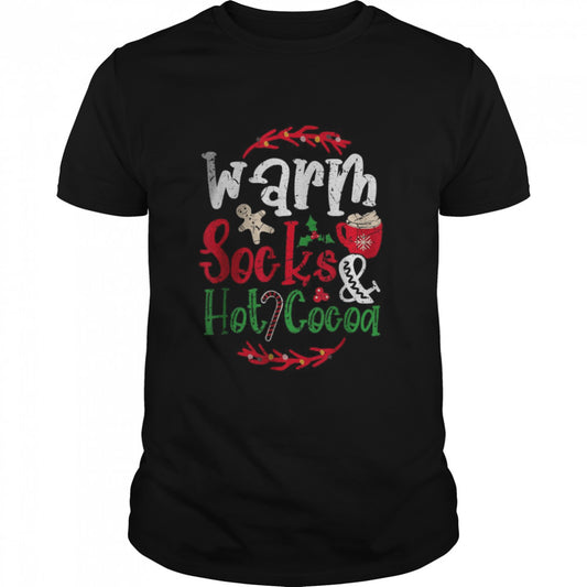 Warm Socks & Hot Cocoa Christmas Xmas T Shirt