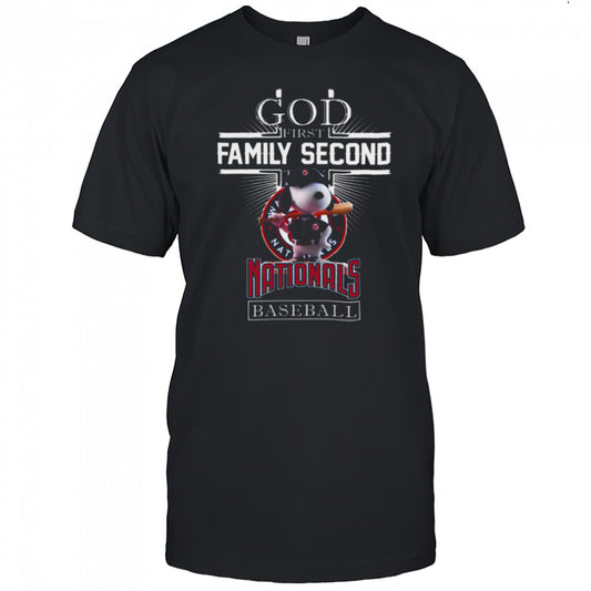 Washington Nationals Shop Snoopy God First Family Second Then Washington Nationals Baseball T Shirt