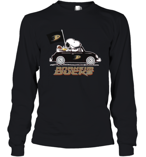 The Snoopy And Woodstock Ride The Aheim Ducks Car Youth Long Sleeve