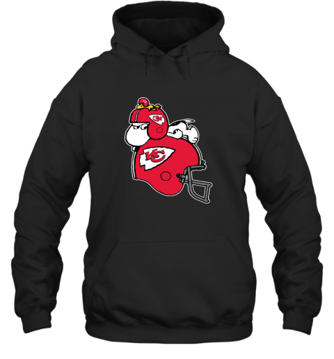 The Snoopy And Woodstock Resting On Kansas City Chiefs Helmet Hoodie